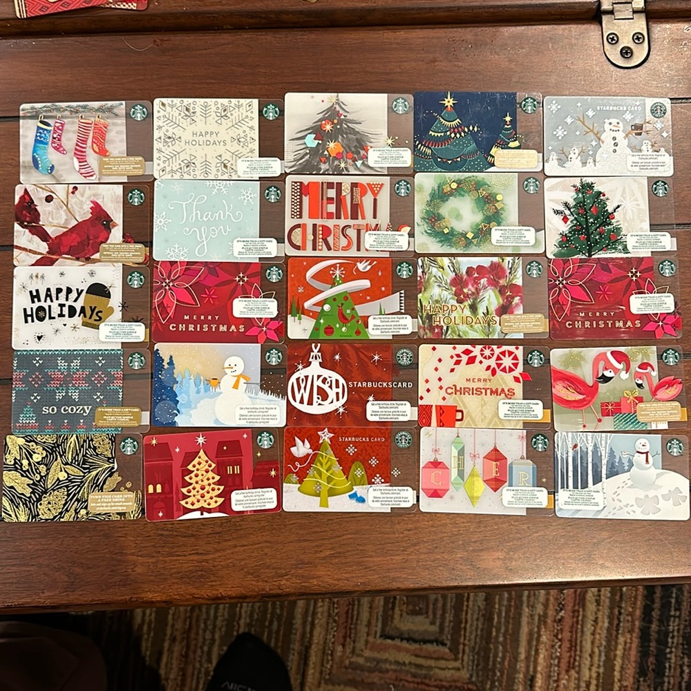 25 Empty Starbucks gift cards